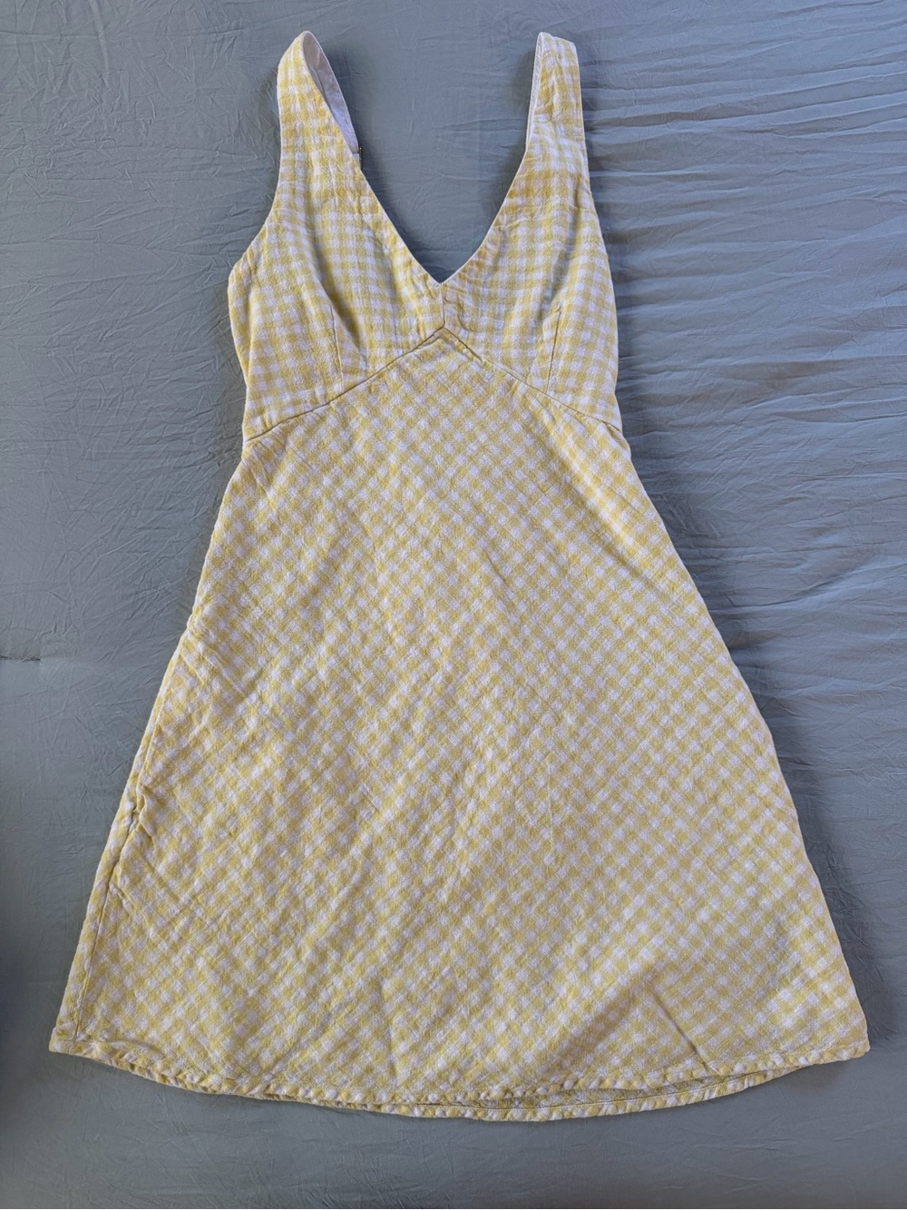 Abercrombie Yellow Gingham V-Neck Sundress